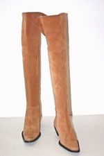 JEAN PAUL BARRIOL ACCESSOIRE Bottes Genoux Pointues Daim Camel T 36 TBE