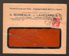 VIERZON-VILLAGE (18) PERSIENNES & VOLETS "A. BOIREAUX , J. LAVEZARD & Cie" 1937