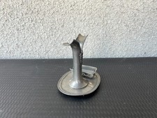 Bougeoir ancien en étain avec plateau