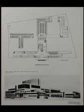 FRERES VESNINE, BIBLIOTHEQUE LENINE MOSCOU - 3 PLANCHES 1930 - CONSTRUCTIVISME