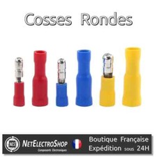 Cosse Electrique Ronde à Sertir, Male / Femelle, Cable de 0.5 à 6mm²