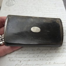 Tabatière Ancienne Corne Argent Art Populaire XIXè Snuff Box 19thC