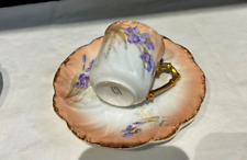ANCIENNE PAIRE DE TASSES EN PORCELAINE FINE LIMOGES EPOQUE FIN XIXEME