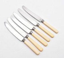 G. Butler Sheffield 6 couteaux table bakélite/Stainless English knife