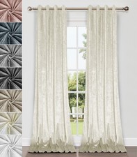 Paire de Rideaux en Velours écrasé à œillets Non doublés 2 Panneaux 140cm x 2...