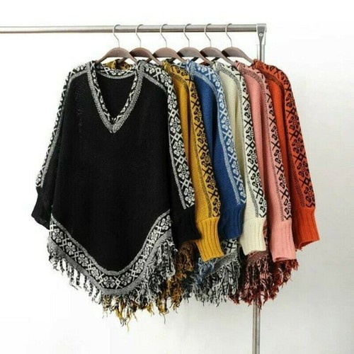 Cape poncho col maille - cape,