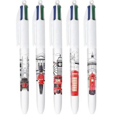 LOT DE 5 STYLOS BIC 4 COULEURS