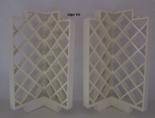 Lego 30016 x2 Belville Wall Lattice 6x6x12 Corner White Blanc 5874 5855 5871 MOC