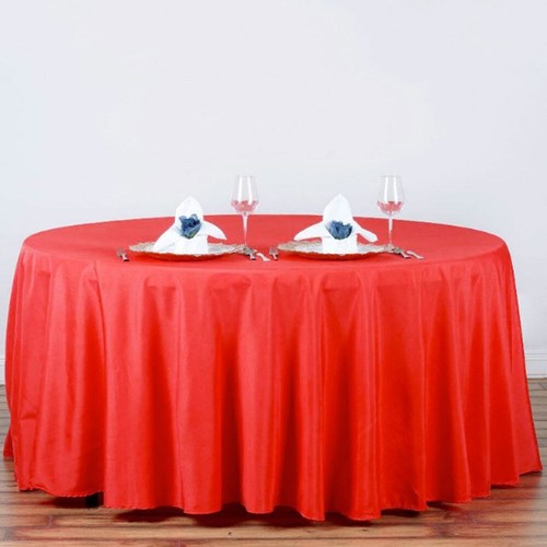 Nappe ronde unie - , rouge