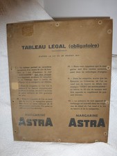 ANCIEN CARTON PUB ASTRA TABLEAU LEGAL recto verso