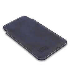 caseroxx Business-Line Poche pour Asus PadFone Mini 4.3 en bleu fait de Cuir art