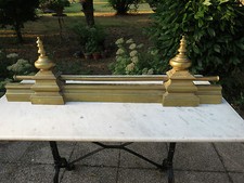 BARRE DE CHEMINEE EN BRONZE ET LAITON