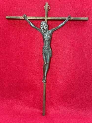 Crucifix ancien laiton christ - crucifix,