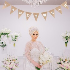 Candy Bar Burlap Flag Banner