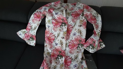 Manteau court fleurs taille - court, à