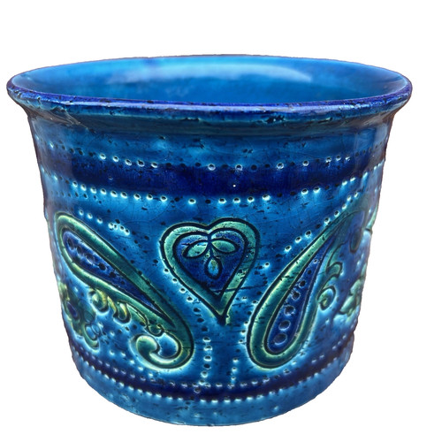 Petit cache pot bleu - petit,