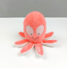 Doudou peluche pieuvre poulpe rose blanc DODIE 19 cm TTBE