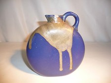 Gourde en grès Atelier Pointu N°86 coulures bleu Vase