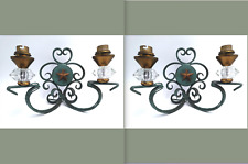 Ancienne paire d'appliques en fer forgé style ANDRÉ ARBUS