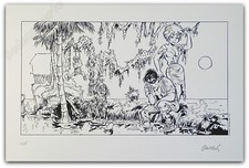 Affiche Sérigraphie François Walthéry Natacha Hommage à Will Eisner et Spirit NB