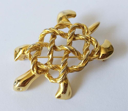 Vintage broche tortue - broche,