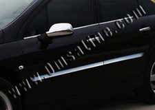 4 BAGUETTE DE PORTE EN VRAI INOX PEUGEOT 407 BERLINE - 3M INTEGREE - OMSA LINE