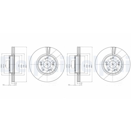 Delphi disques frein - 2x,