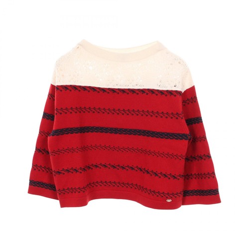 Pull bicolore bouton marque