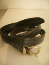 Ceinture grise anthracite en croûte de cuir T 80 (38-40) fabriquée en France