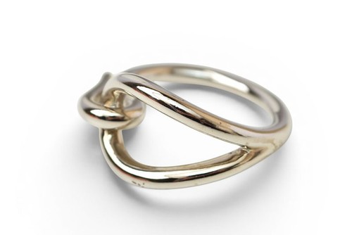 Bague écharpe hermès argent - bague,