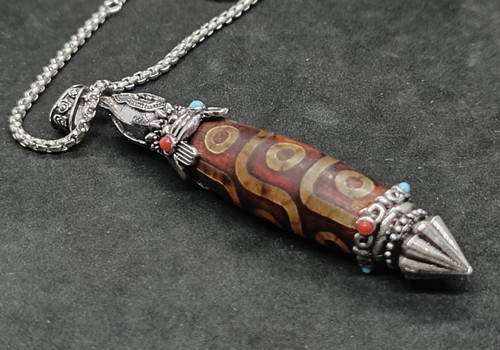 Pendentif agate dzi tibétain - pendentif,