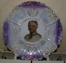 assiette patriotique Allemande porcelaine Général MACKENSEN en feldgrau 1914