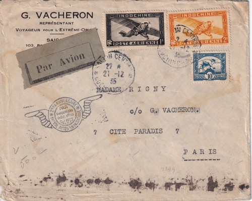 Courrier indochine saigon pour - indochine,