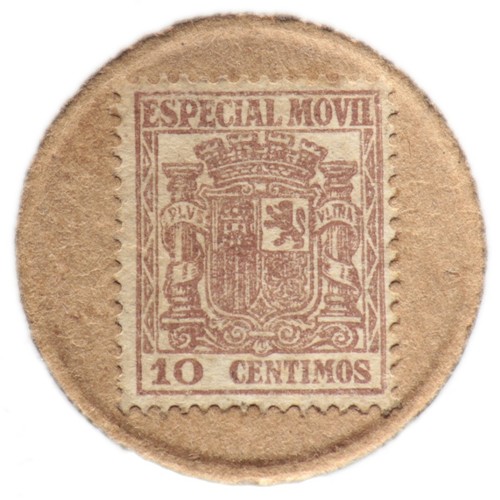 Timbre monnaie 10 centimos - timbre,