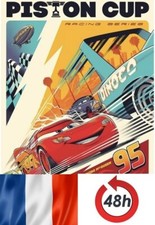 Drapeau publicitaire tissus CARS Piston Cup enfant 90x150 CM