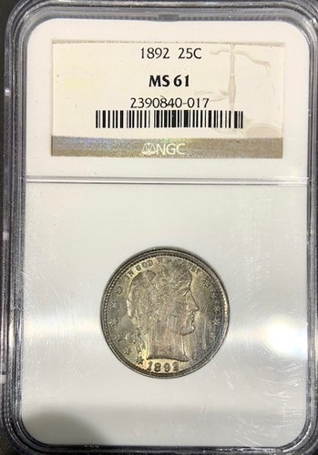 1892 silver barber quarter - 1892,