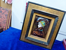 plaque émaillée,14x18cm,Ernest Blancher,1855-1935,Limoges,cadre à clefs 19ème