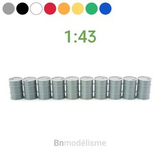 Lot 10 Barils 1/43, Bidons Fûts Unis Accessoire Décor Garage Auto Voiture Train