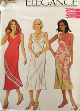 6169 PATRON SIMPLICTY "ELEGANCE" 3 CREATIONS ROBE LONGUE ELEGANTE   34 AU 44