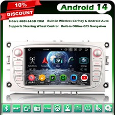 Android 14 64GO GPS Autoradio DAB+ Wifi for Ford Mondeo Focus S-Max C-Max Galaxy