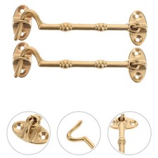 2 Pcs Serrures De Portes Fenêtres Laiton Crochet Verrouillage