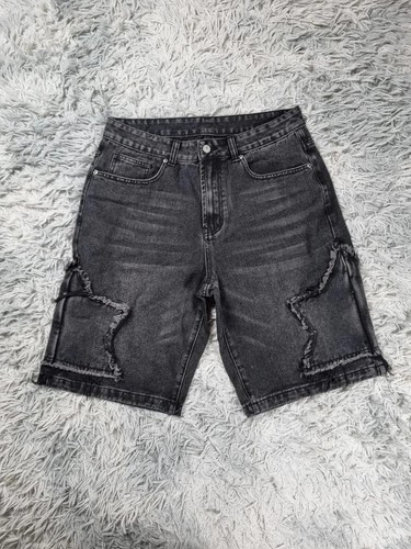 Short jean noir destroy denim