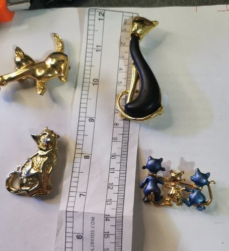 Lot broches chats - 4, vintage