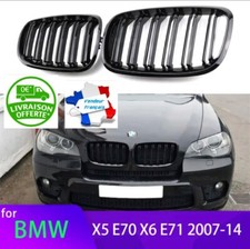 GRILLE DE CALANDRE NOIR BRILLANT DOUBLE LAME BMW X6 X5 E70 E71 DE 2008 A 2014