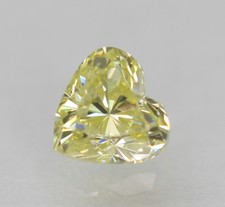 0.18 Carat Canari Jaune VVS1 Forme Coeur Amélioré Naturel Diamant 3.49X3.35mm