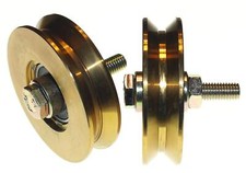 V79–12 Lot de 2 roues pour portail coulissant roues de poulie en acier avec r...