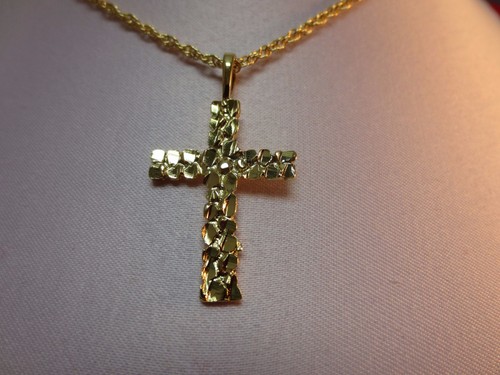 Plaqué pépite croix - or,