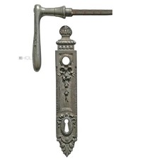 Demi Porte Poignée Art Nouveau Figural Nickel Plaqué Vieux 10er Vk 126