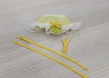 Dame Boucleline Lady Lovely Locks chapeau tenue picnic + rubans jaune