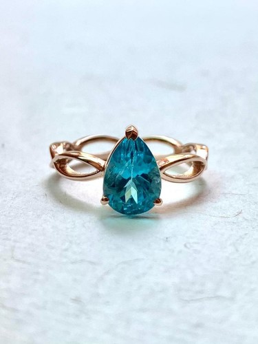 Paraiba blue apatite ring - paraiba,